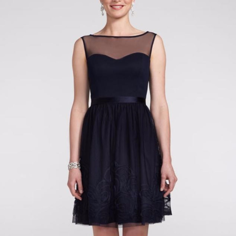 DB Studio Navy Bridesmaid Dress- size M (8/10)